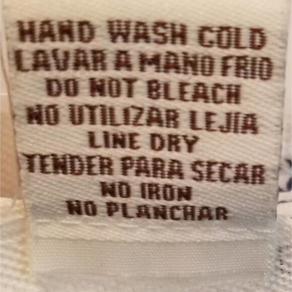 Sans Souci blue and white paisley button down shirt size large - Picture 5 of 6